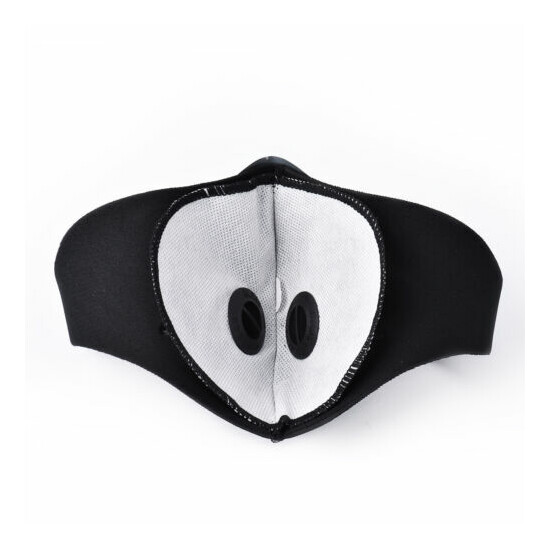 2PCS Sport Cycling Face Mask With Active Carbon Filter Breathing Valves Washable image {7}