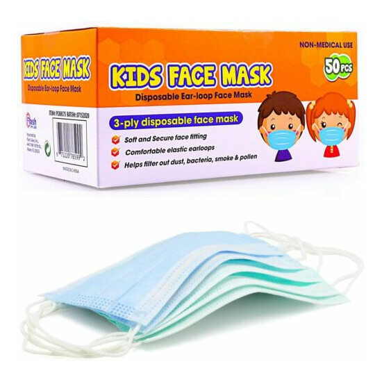 Personal Protective Mask - Protection Face Mask, Breathable - 50 Kids, 50 Adults image {10}