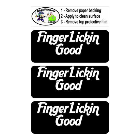 3 - Finger Lickin Good Hard Hat / Biker Helmet Sticker BS148 image {2}