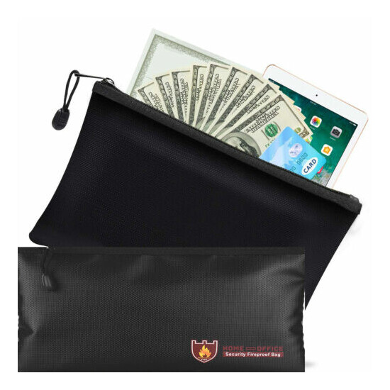 Fireproof Water Resistant Money Bag Envelope Safe Document Bag File Pouch F7E5 image {3}