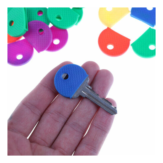 10pcs/20pcs Mixed Color Soft Key Top Cover Caps Case Keyring ID Marker TagsCG image {2}