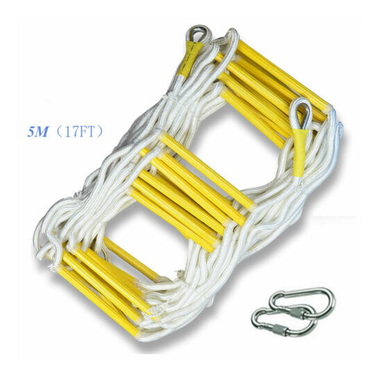 5M Rescue Rope Ladder 17FT Escape Ladder Emergency Work Safety Response Fire image {1}