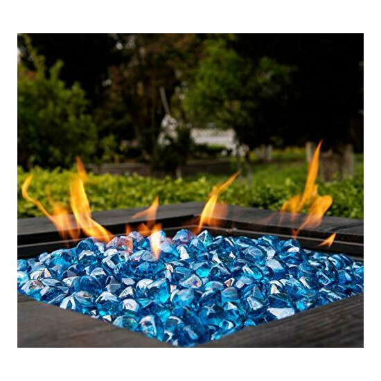 Fire Glass Diamond 1 Inch Fire Pit Glass Rocks For Propane Or Gas Fire Pit 10 P image {3}