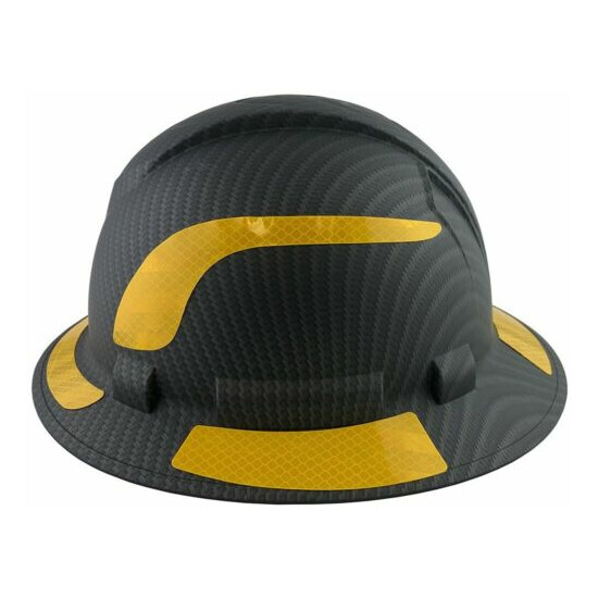Pyramex Ridgeline Full Brim Hard Hat Matte Black with Yellow Reflective Decals image {2}