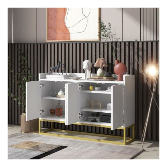 Modern Elegant Buffet Cabinet w/Large Storage Space for Entryway -White/Espresso image {3}