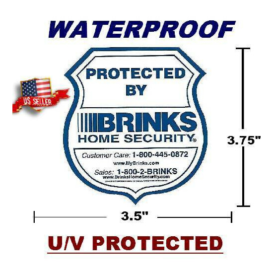  Brinks Home Security Alarm System Stickers For Windows Warning Decals Waterpro image {2}