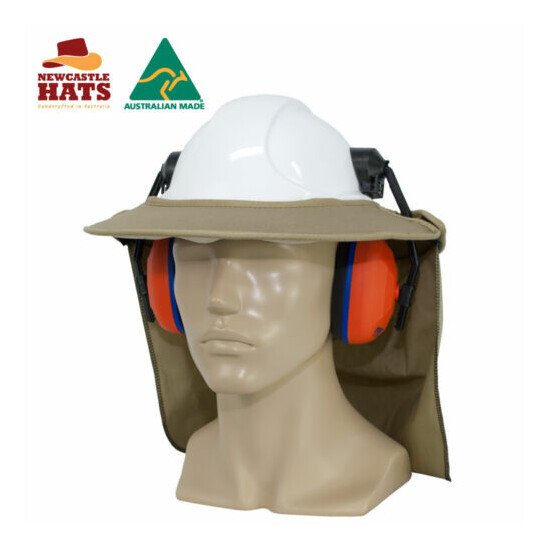 Newcastle Hats Earmuff Hard Hat Brim UPF50+ Sun Protection image {2}