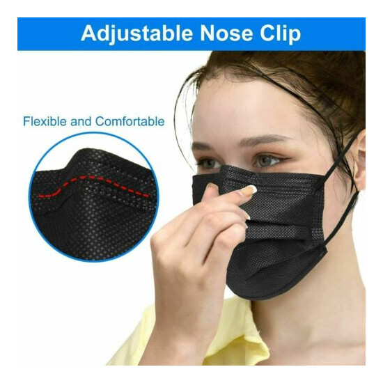 100/50 PCS Black Face Mask Mouth & Nose Protector Respirator Masks USA Seller image {5}