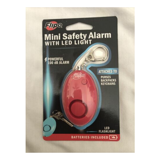 Mini Safety Alarm With LED Light By Flipo, 100 dB Alarm, Red, Brand New image {3}