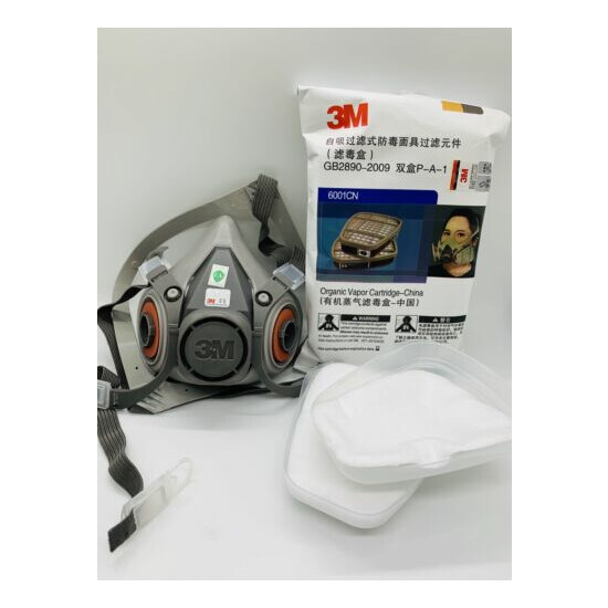 3M 6200 Respirator Painting Half Face Size Medium W/ Cartridge Filters image {2}