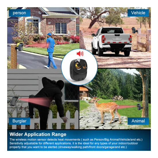 HTZSAFE WIRELESS DRIVEWAY ALARM 1/2 MILE LONG RANGE MAILBOX CHIME WELCOME CHIME image {3}