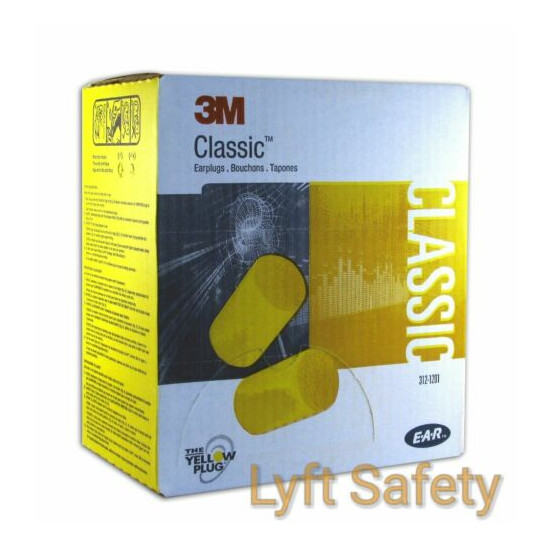  3M E-A-R Classic Ear Plugs Noise Reduction 29dB Yellow Foam 1/Case = 10/Boxes  image {1}