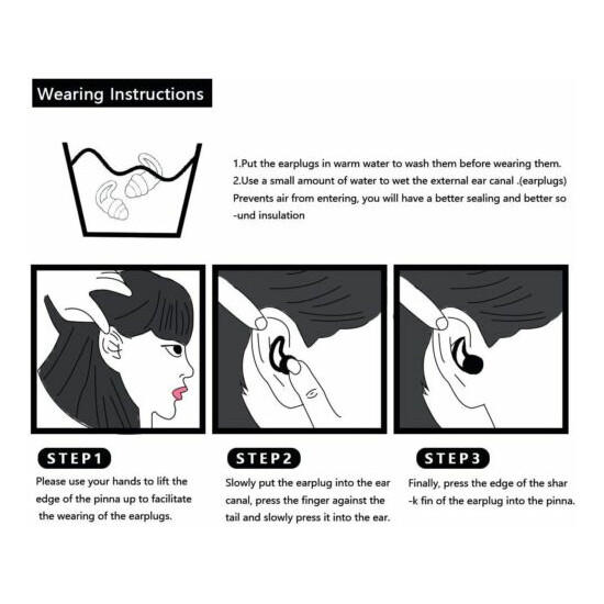 Rhino Horn Ear Plugs Reusable Soft Silicone Three Layers Design Sleeping Snoring image {5}