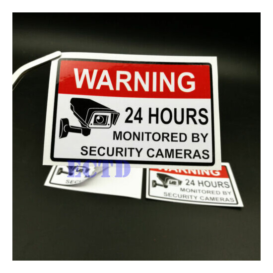 Alarm Surveillance Security Camera Video CCTV Sticker Warning Signs PVC 100pcs image {1}