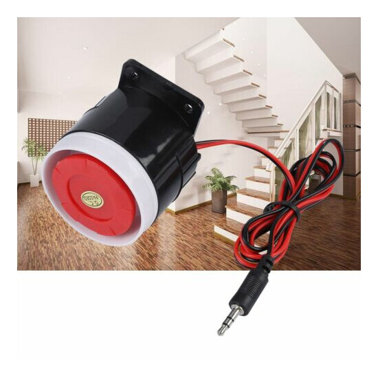 120dB DC 12V Red Wired Horn Siren Sound Alarm System Warning Horn Home Security image {1}