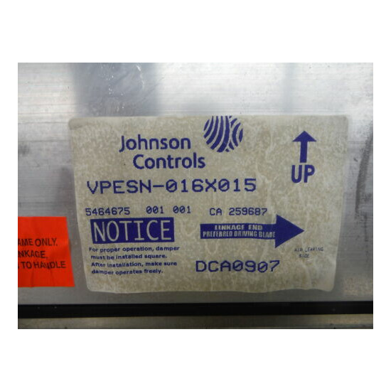 Johnson Controls Damper HVAC VPESN-016X015 16x15 image {4}