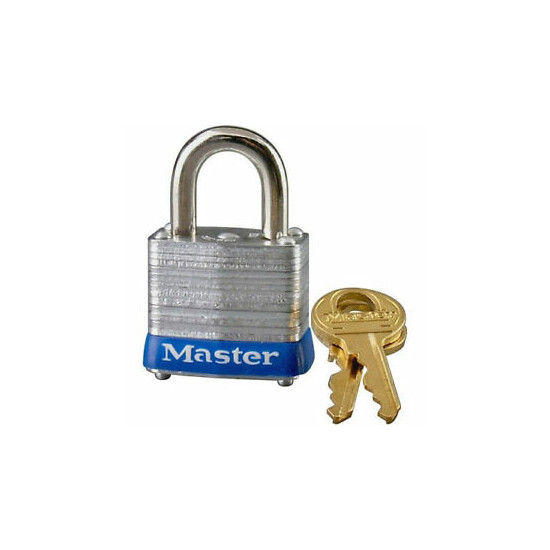 Master Lock 7KA P491 Tumbler Steel Padlock, 4-Pin Cylinder, 1-1/8" image {1}