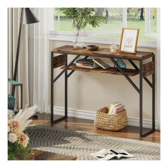 Coffee Sofa Console With Shelves Entry Hallway Console Sideboard Mircowave Oven  image {4}