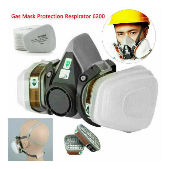 Special Offer 7in1 Gas Mask Spray Painting 6200 Respirator Safety Reusable image {4}