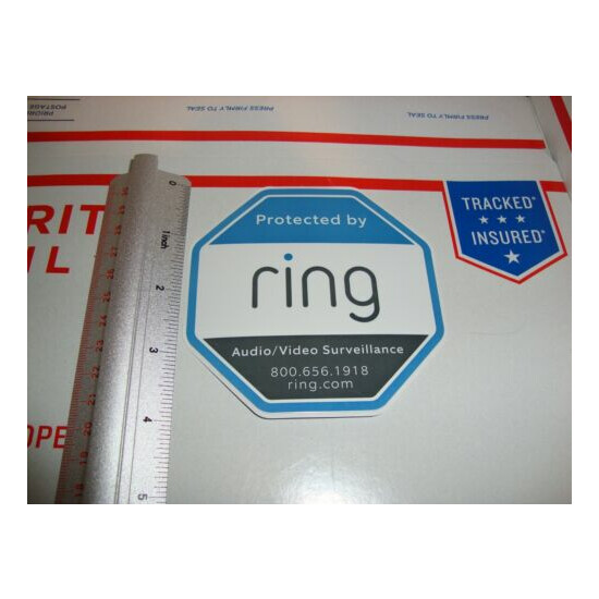 Ring Doorbell Sticker Decal Video Security Camera Door Window Sticker 4x4 3.5 in image {4}