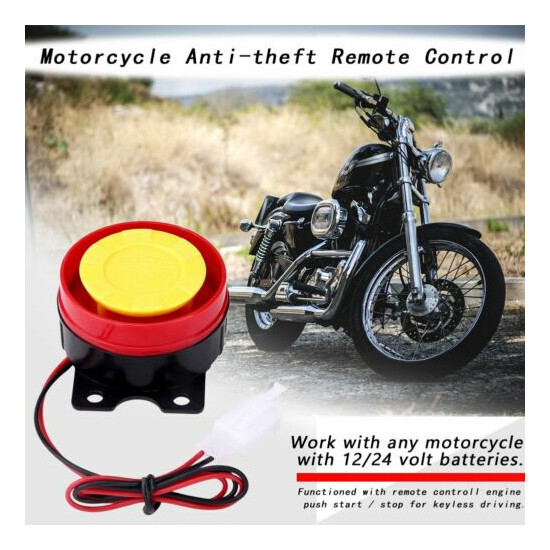Motorcycle Moto Burglar Alarm Anti-theft Security System Remote Control image {1}