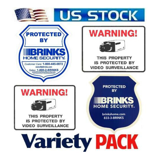 Security Alarm Stickers Decals signs Windows Brinks Camera In use Waterproof  image {1}