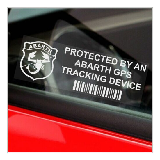 5 x ABARTH GPS Tracking Device Security BLACK Stickers-Car Alarm Warning Tracker image {3}