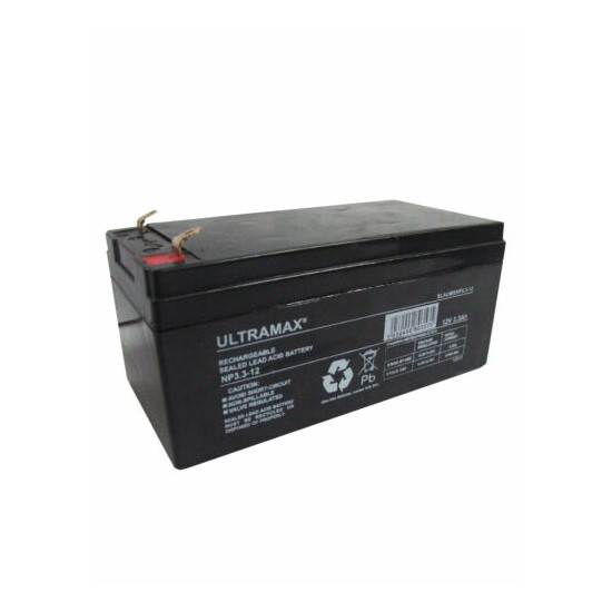 ULTRAMAX 12v 3.3Ah (2.8Ah) Sealed Rechargeable Battery Security & Intruder Alarm image {1}