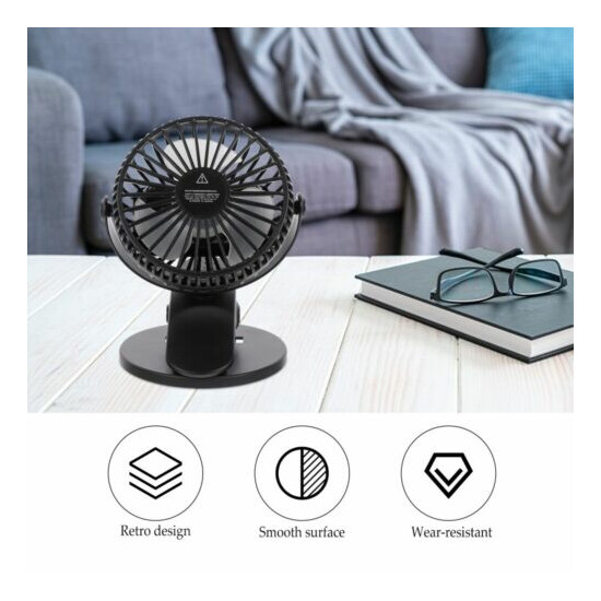 1x USB Rechargeable Cooling Fan Clip Silence Fan Portable Fan Cat Ear Design Fan image {4}