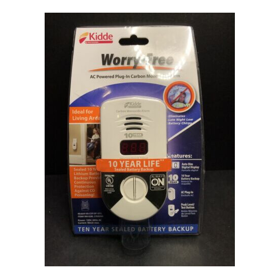Kidde 10 year Worry Free Carbon Monoxide Alarm AC Plug In Digital Display (E9-2) image {1}