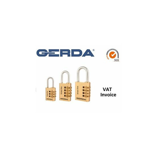 Gerda Digital Code Padlock Brass Line 3/4 Digits Open Shackle 20 30 40 mm image {1}