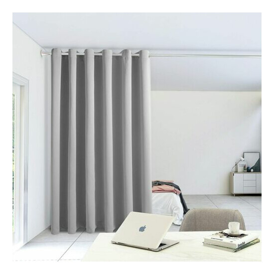 Lordtex Extra Wide Thermal Insulated Blackout Curtain Panel 100" x 84" in GRAY image {2}