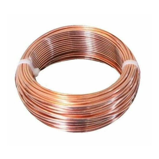 12 Ga. Bare Copper Round Wire 99.9% Pure Solid Copper (Half Hard) 5 To 100 Ft.  image {1}