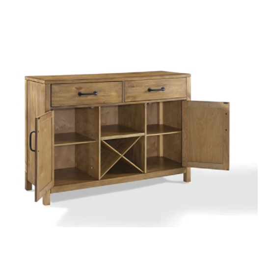 Modern Dining Room Storage Buffet Table Cabinet Wine Rack Natural Rustic Finish  image {3}
