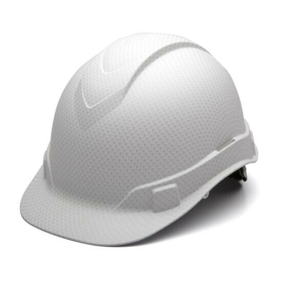 Pyramex HP44116 Ridgeline Graphite Cap Style White Hard Hat W/4 Pt Ratchet Susp image {1}