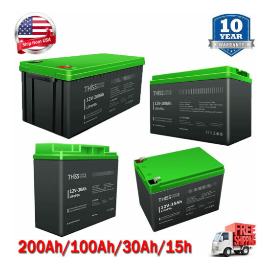 100AH 200AH 12V Deep Cycle LiFePO4 Lithium Battery for RV Solar Home OffGrid Lot image {1}