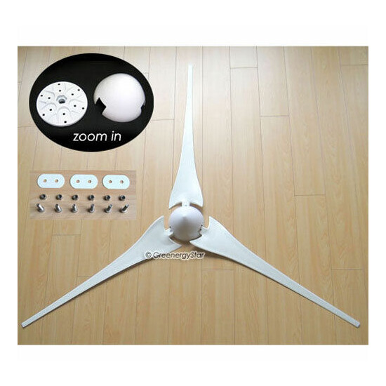 3 x 62" Wind Turbine Generator Blades + Hub + Nose Cone 3 socket fit Air-X 403  image {1}