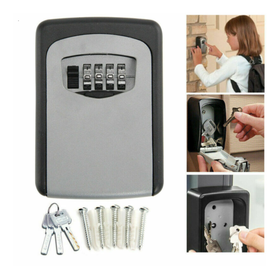 NEW 4 Digit Wall Mounted Key Safe Box Outdoor High Security Code Lock-Storage UK image {1}