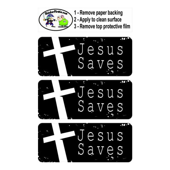 3 - Jesus Saves Hard Hat Biker Helmet Sticker Bs379 3 image {2}