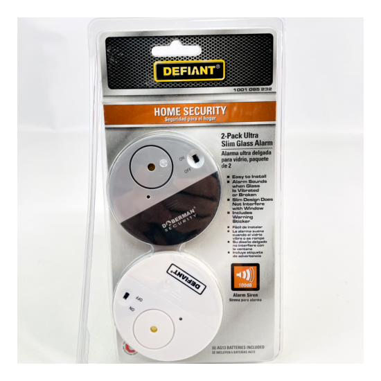 Defiant Home Security 2-Pack Ultra Slim Glass Alarm  image {1}
