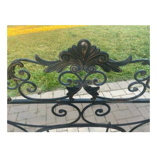 Antique Wrought Iron Fireplace Screen image {4}