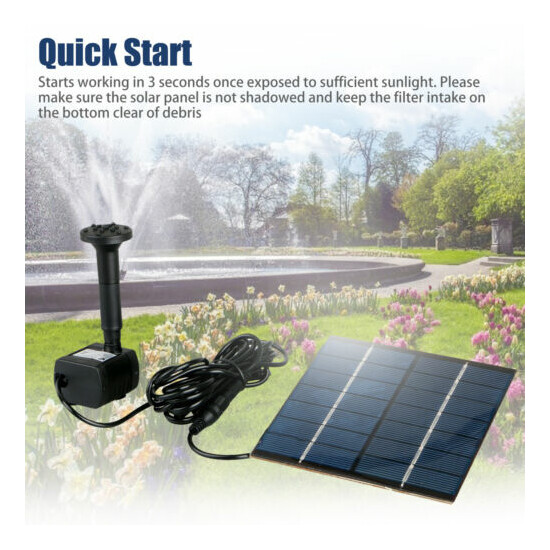 Solar Power Fountain Submersible Floating Water Pump Bird Bath Pond Garden Decor image {3}