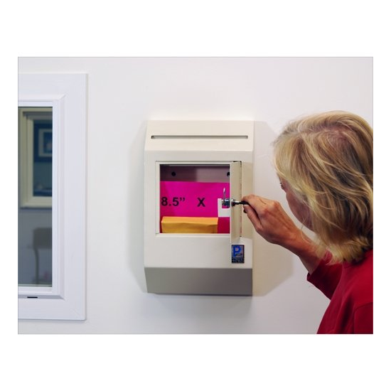 Protex Wall-Mount Locking Payment Drop Box Desk Cash Slot Safe Wall Mount Key image {4}