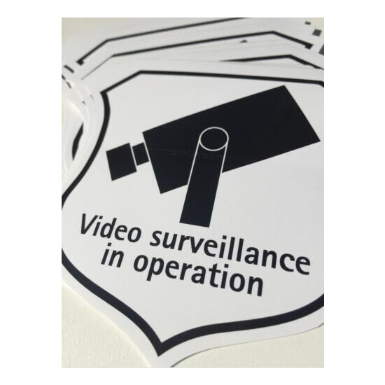 10-Pack “Video Surveillance in Operation” Vinyl Decal CCTV Sticker image {2}