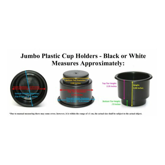 Black Recessed Drop in Plastic Cup Drink Holder Can Car Sofa Poker Table Boat RV image {4}
