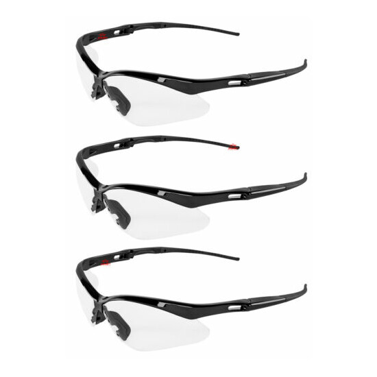 3 Pair/Pack Bullhead Spearfish Eco Clear Anti Fog Safety Glasses Z87+ image {1}