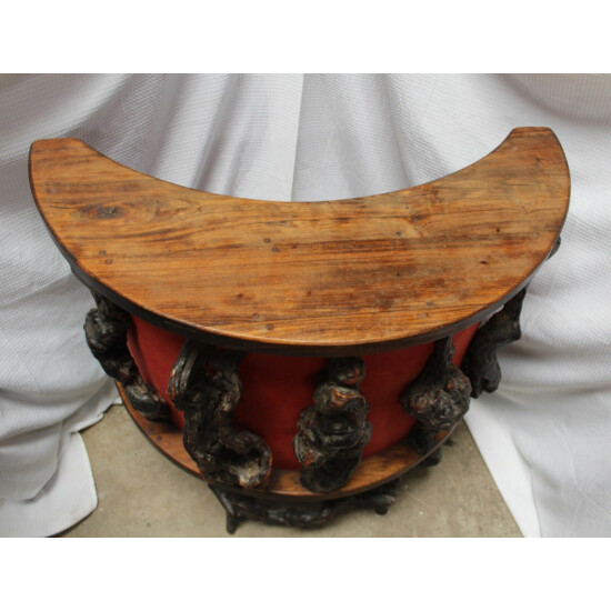 Custom-Built Imported French Burled Grapevine Demilune Bar Console image {3}