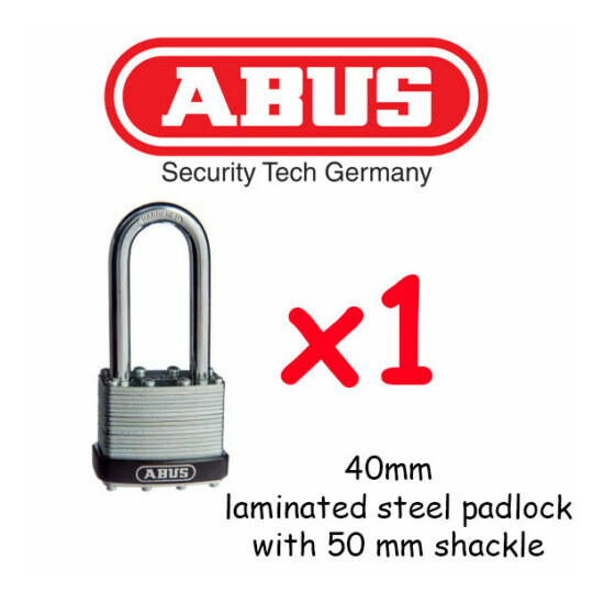 ABUS 40mm laminated steel padlocks ( 50mm LONG SHACKLE) High quality - CLEARANCE image {1}