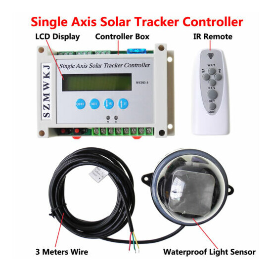 LCD Solar Tracking Tracker-16" Linear Actuator +Controller +Wind Speed Sensor AT image {7}