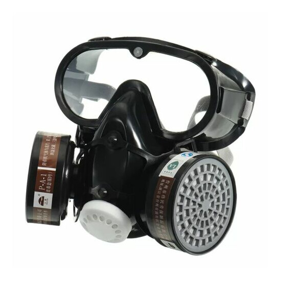 Emergency Survival Safety Respiratory Gas Mask Goggles Dual Protection Filter image {1}